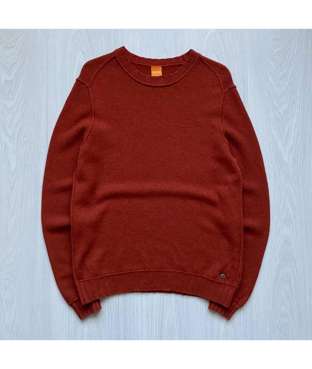 HUGO BOSS Оранжевый шерстяной джемпер / свитер, фото 9