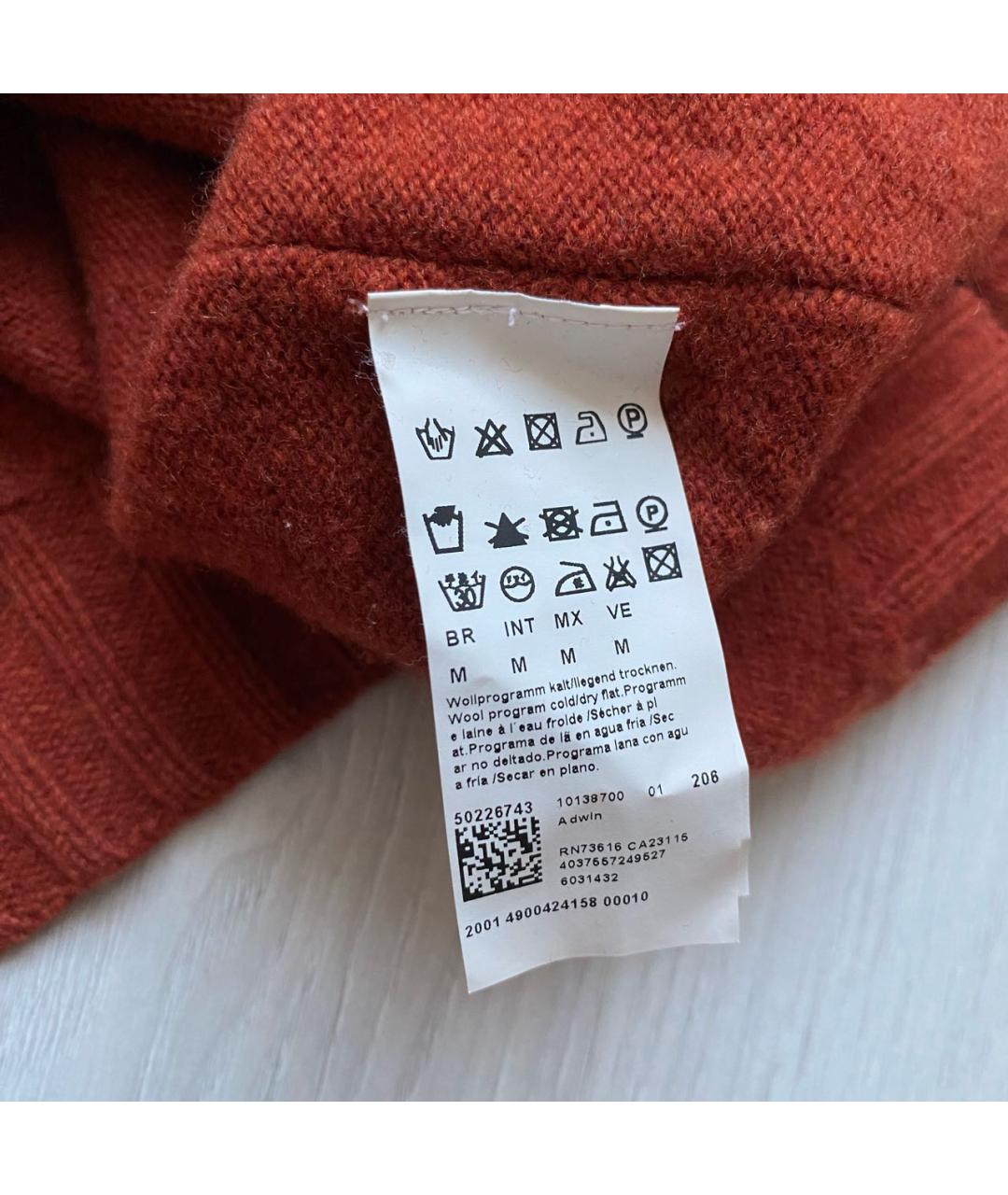 HUGO BOSS Оранжевый шерстяной джемпер / свитер, фото 7