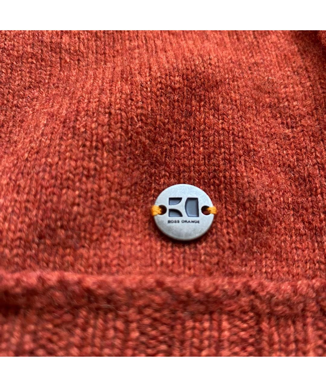 HUGO BOSS Оранжевый шерстяной джемпер / свитер, фото 4