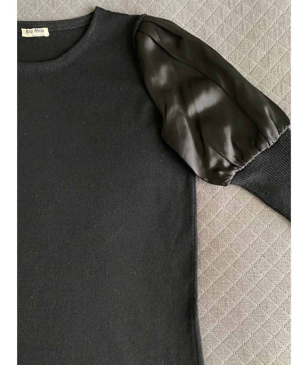 MIU MIU Черный шерстяной джемпер / свитер, фото 5