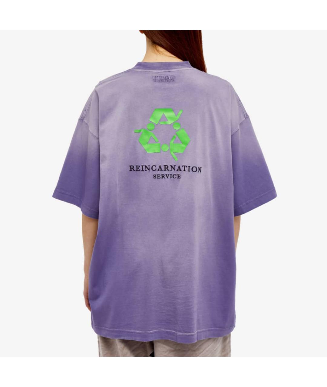 VETEMENTS Фиолетовая хлопковая футболка, фото 5