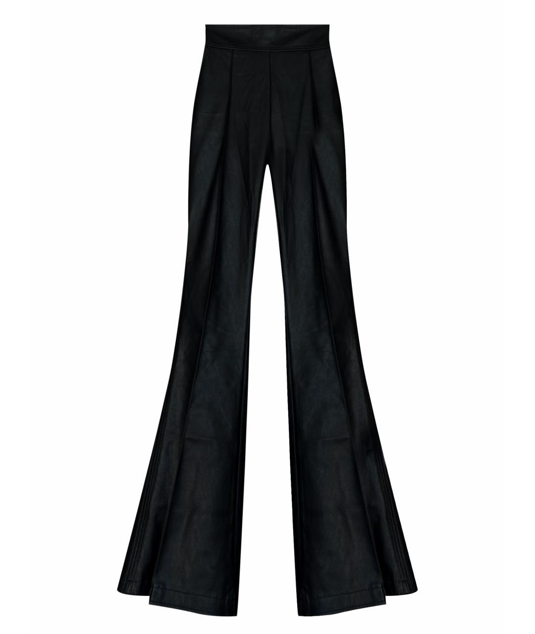 ELISABETTA FRANCHI Черные кожаные брюки узкие, фото 1