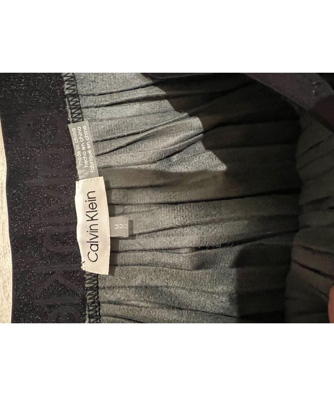 CALVIN KLEIN Черная полиуретановая юбка миди, фото 3