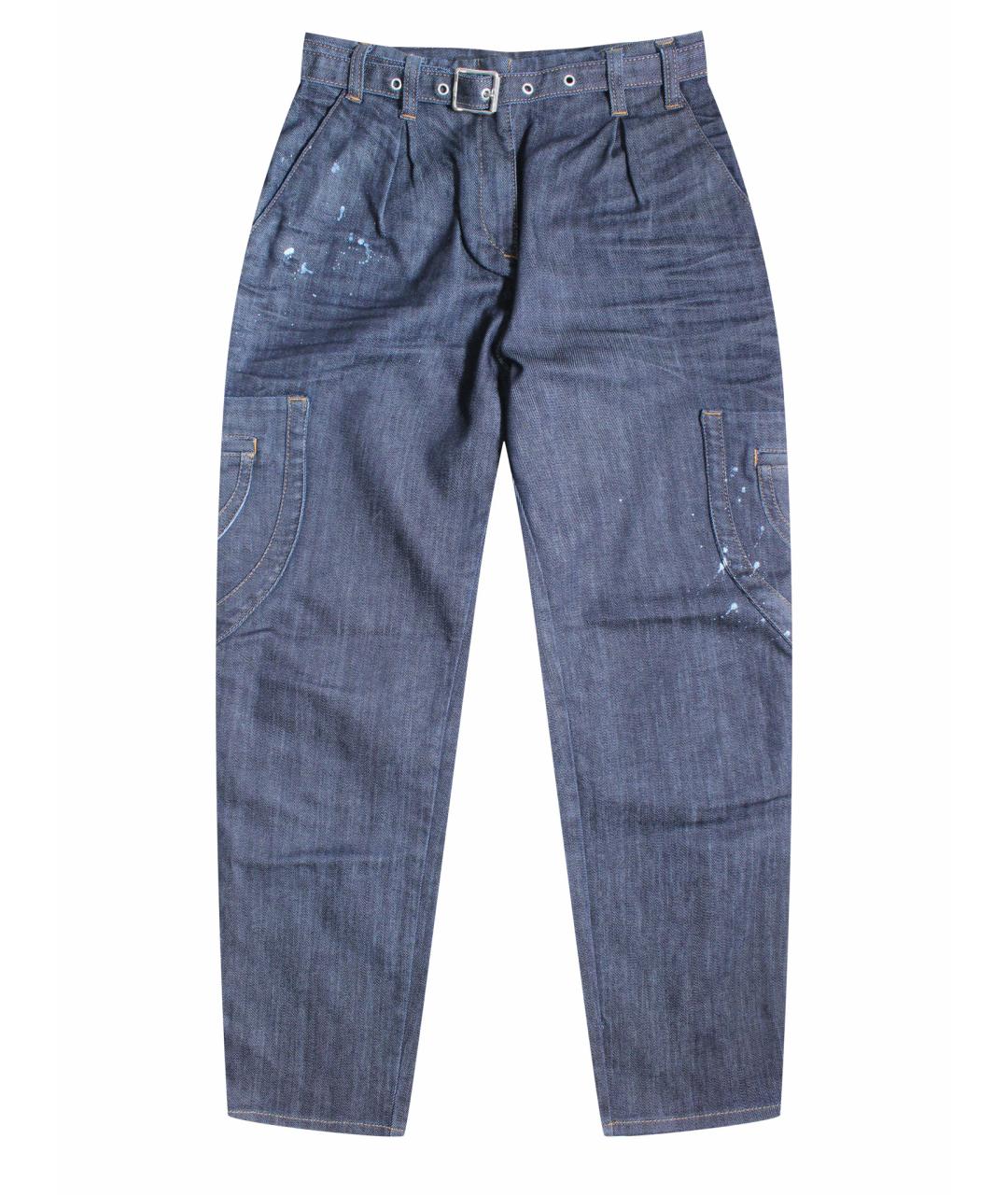 JUST CAVALLI Темно-синие хлопко-эластановые джинсы слим, фото 1