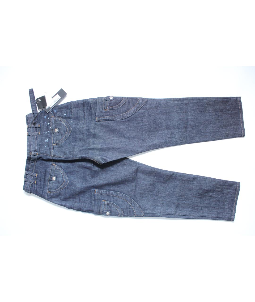 JUST CAVALLI Темно-синие хлопко-эластановые джинсы слим, фото 5
