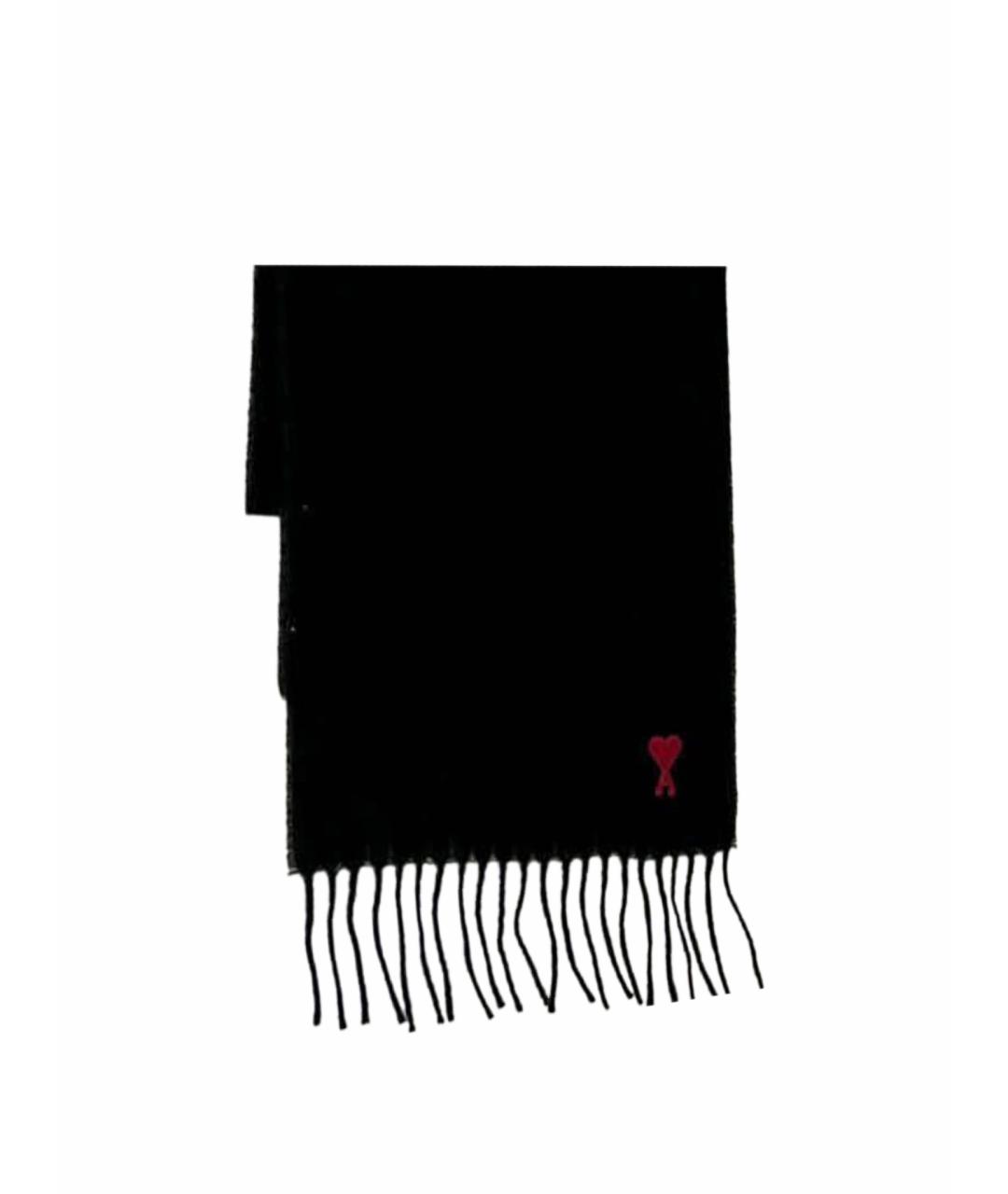AMI Черный кашемировый шарф, фото 1