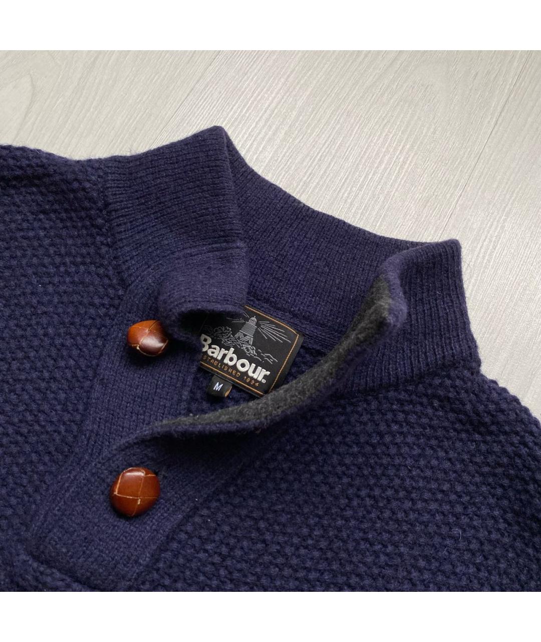 BARBOUR Темно-синий шерстяной джемпер / свитер, фото 3