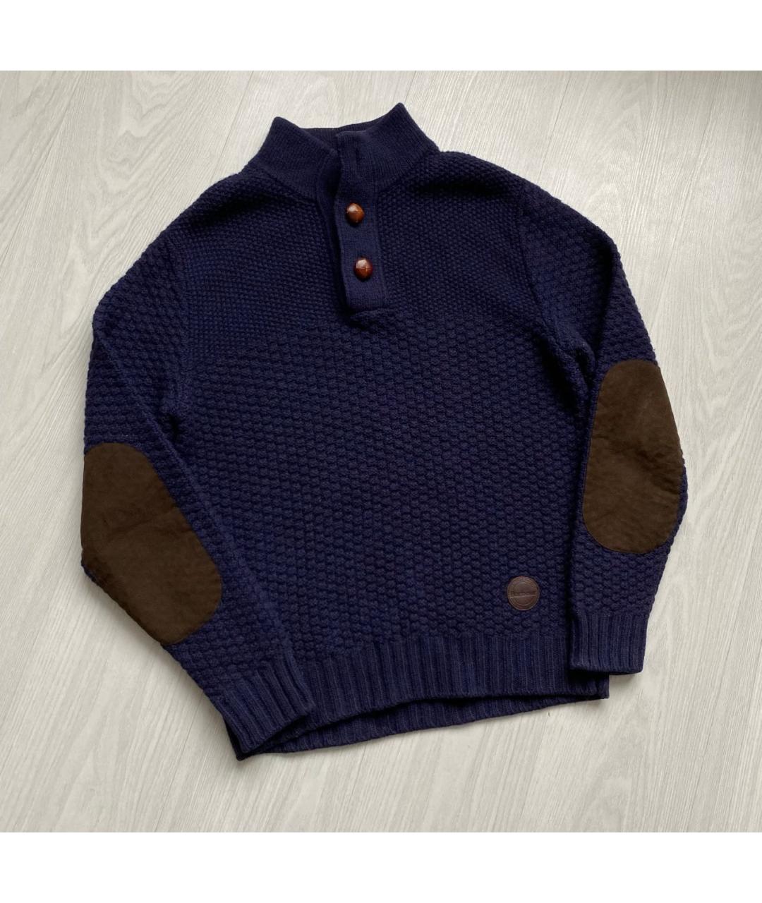 BARBOUR Темно-синий шерстяной джемпер / свитер, фото 6