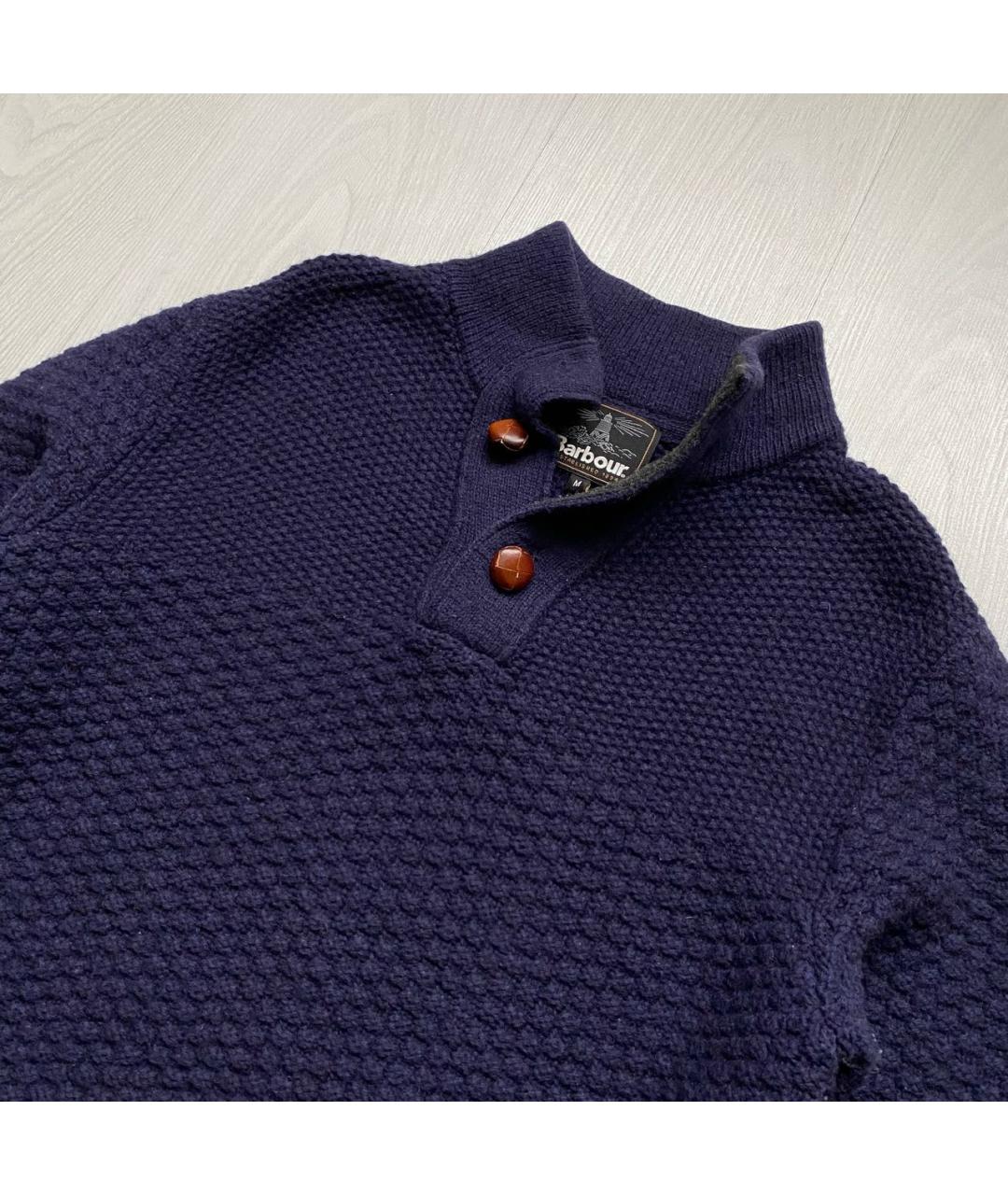 BARBOUR Темно-синий шерстяной джемпер / свитер, фото 2