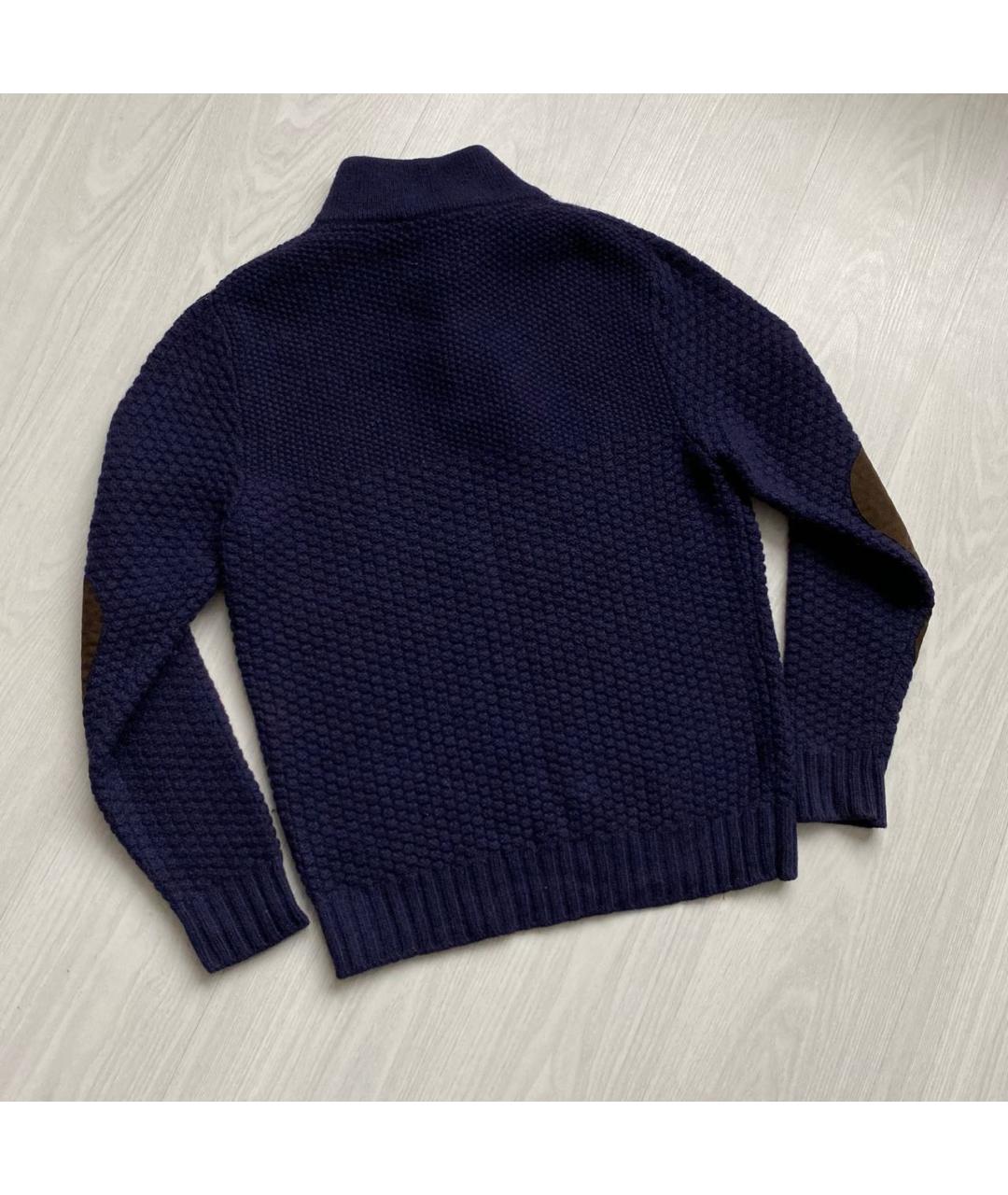 BARBOUR Темно-синий шерстяной джемпер / свитер, фото 7