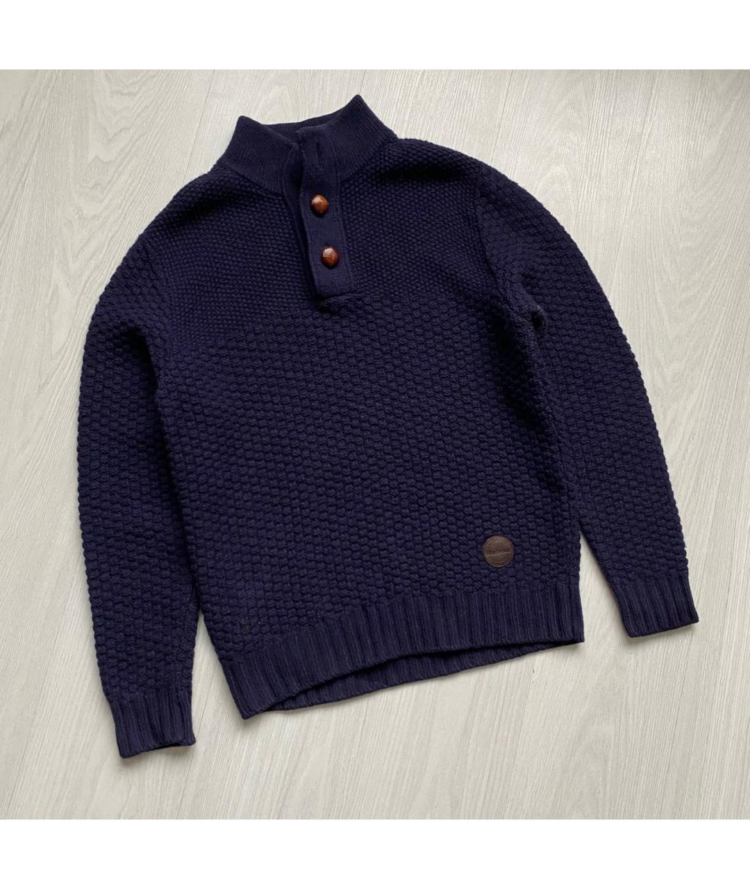 BARBOUR Темно-синий шерстяной джемпер / свитер, фото 5