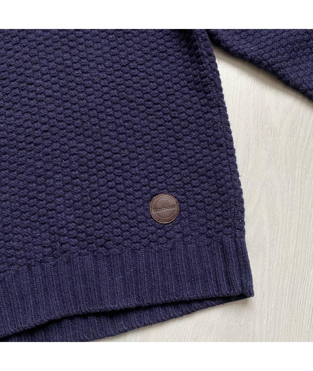 BARBOUR Темно-синий шерстяной джемпер / свитер, фото 4