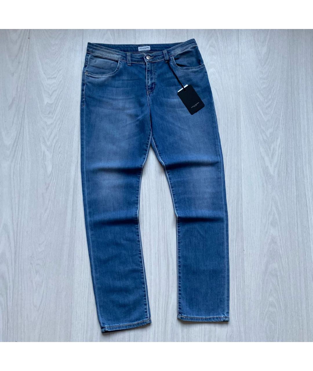 PAOLO PECORA Голубые хлопко-эластановые джинсы скинни, фото 9