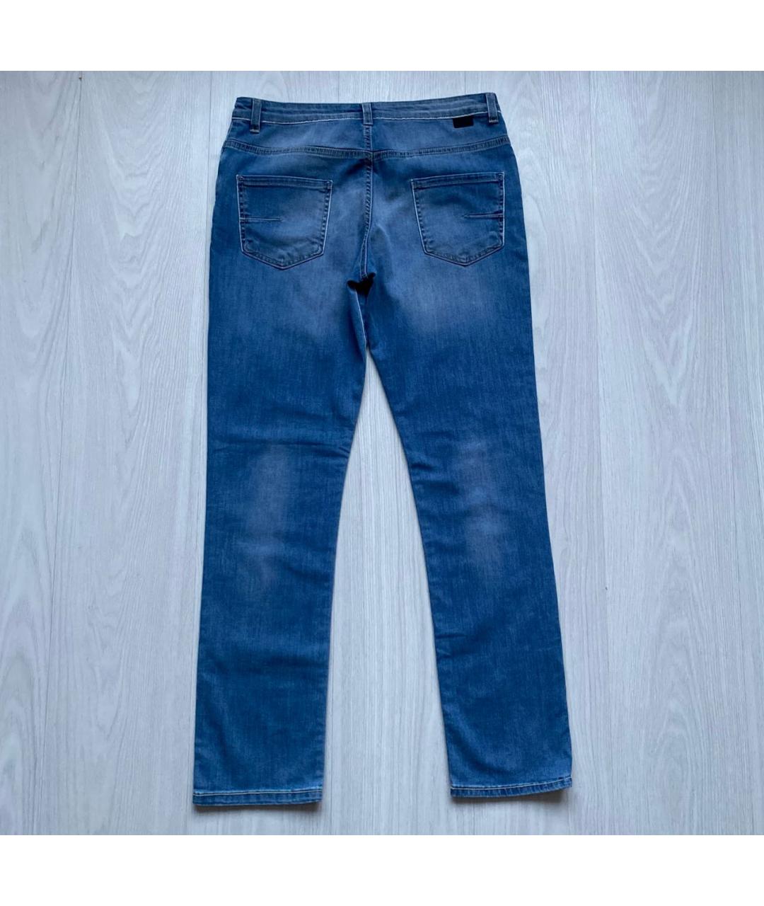 PAOLO PECORA Голубые хлопко-эластановые джинсы скинни, фото 7