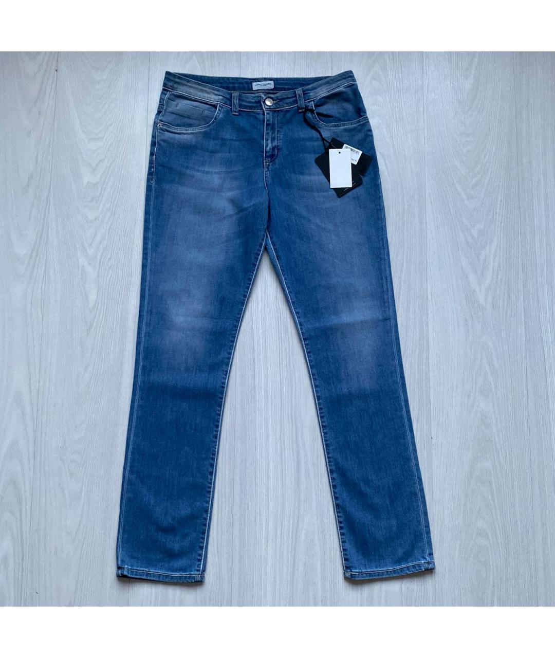 PAOLO PECORA Голубые хлопко-эластановые джинсы скинни, фото 6