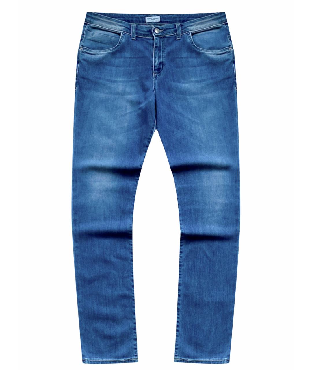 PAOLO PECORA Голубые хлопко-эластановые джинсы скинни, фото 1