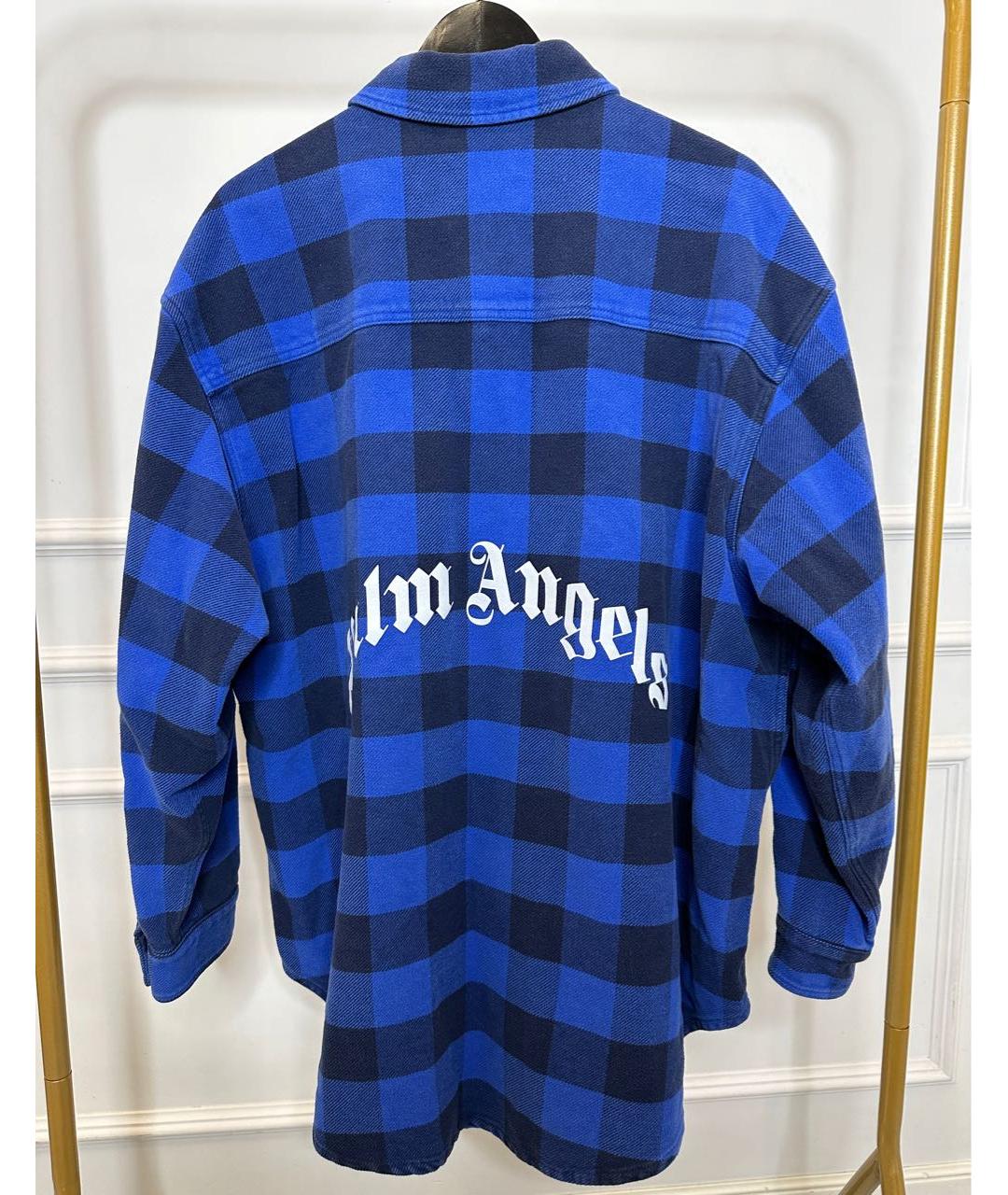 PALM ANGELS Синяя хлопковая кэжуал рубашка, фото 2