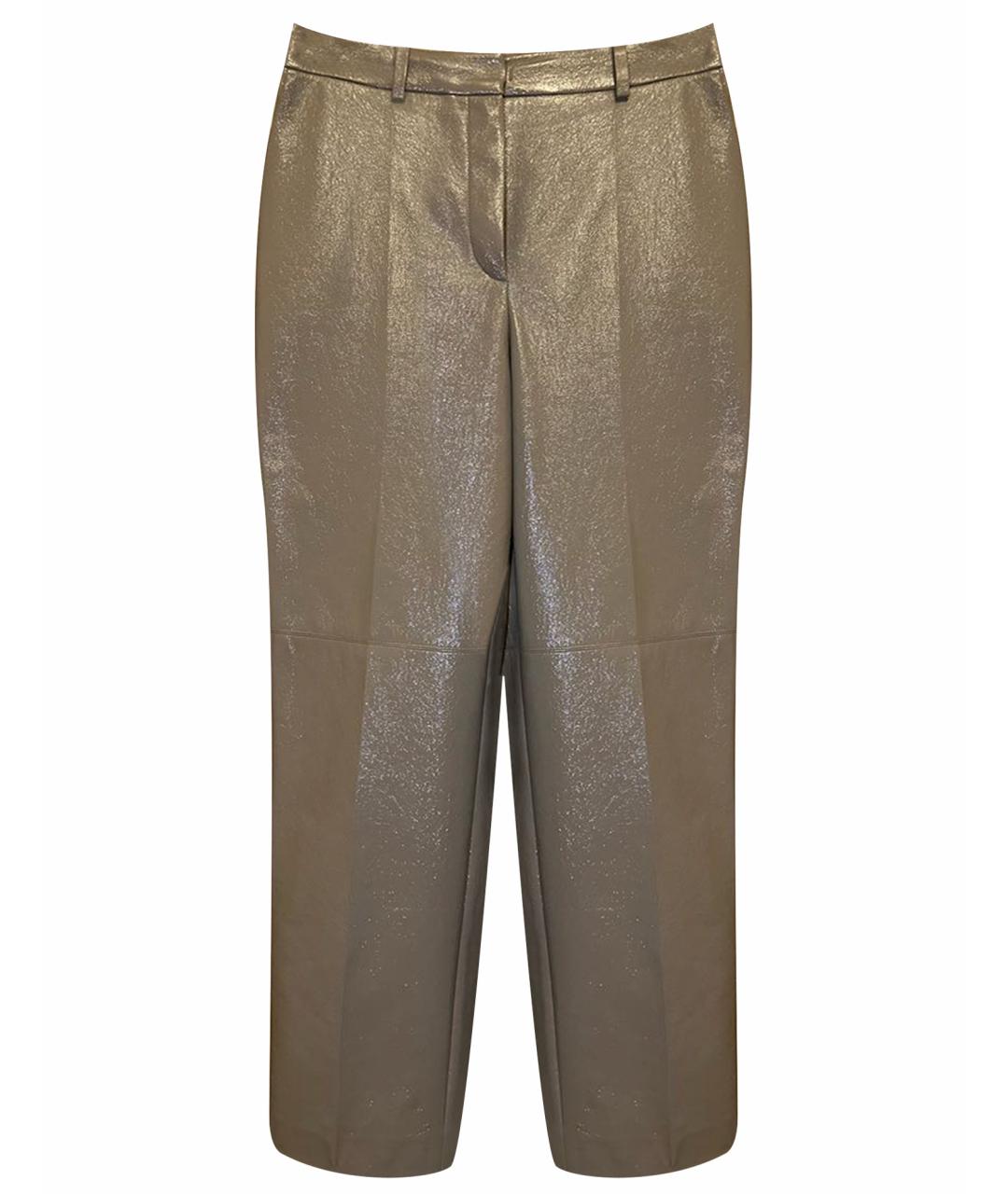 12 STOREEZ Бежевые полиуретановые брюки широкие, фото 1