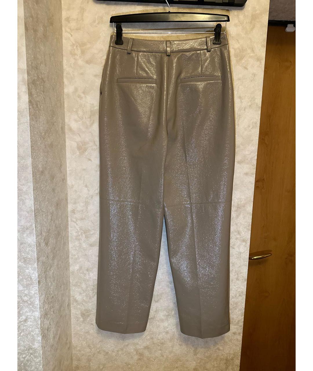 12 STOREEZ Бежевые полиуретановые брюки широкие, фото 2