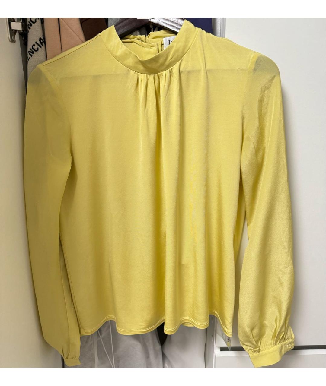 MAX MARA Желтая шелковая блузы, фото 5