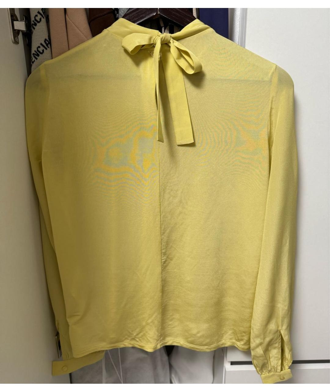MAX MARA Желтая шелковая блузы, фото 2