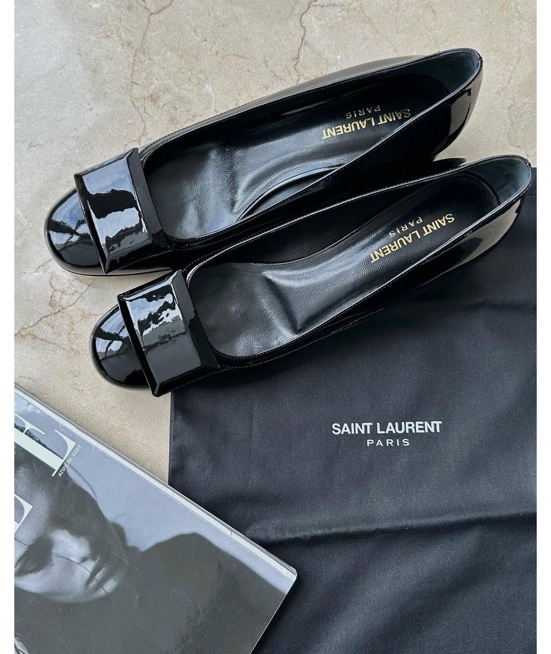 SAINT LAURENT Черные кожаные туфли, фото 5