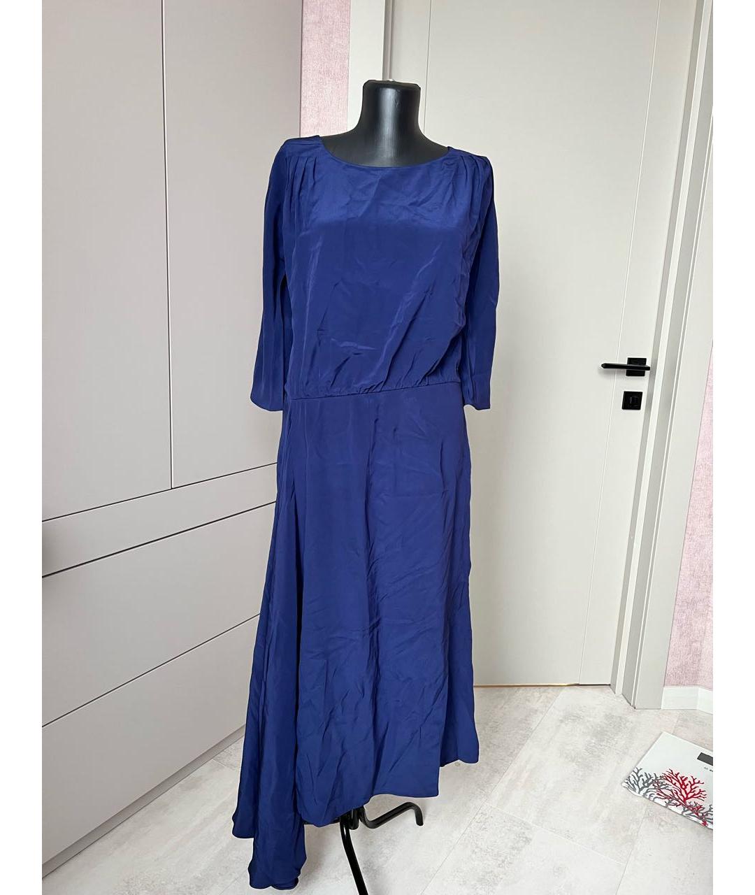 PRADA Темно-синее шелковое платье, фото 2