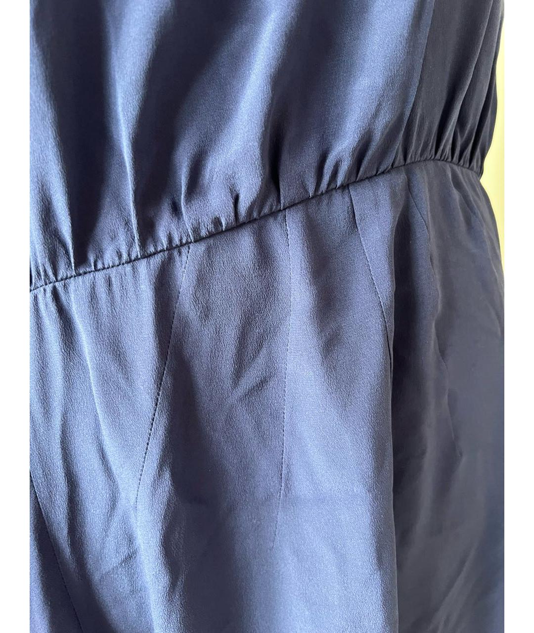 PRADA Темно-синее шелковое платье, фото 5