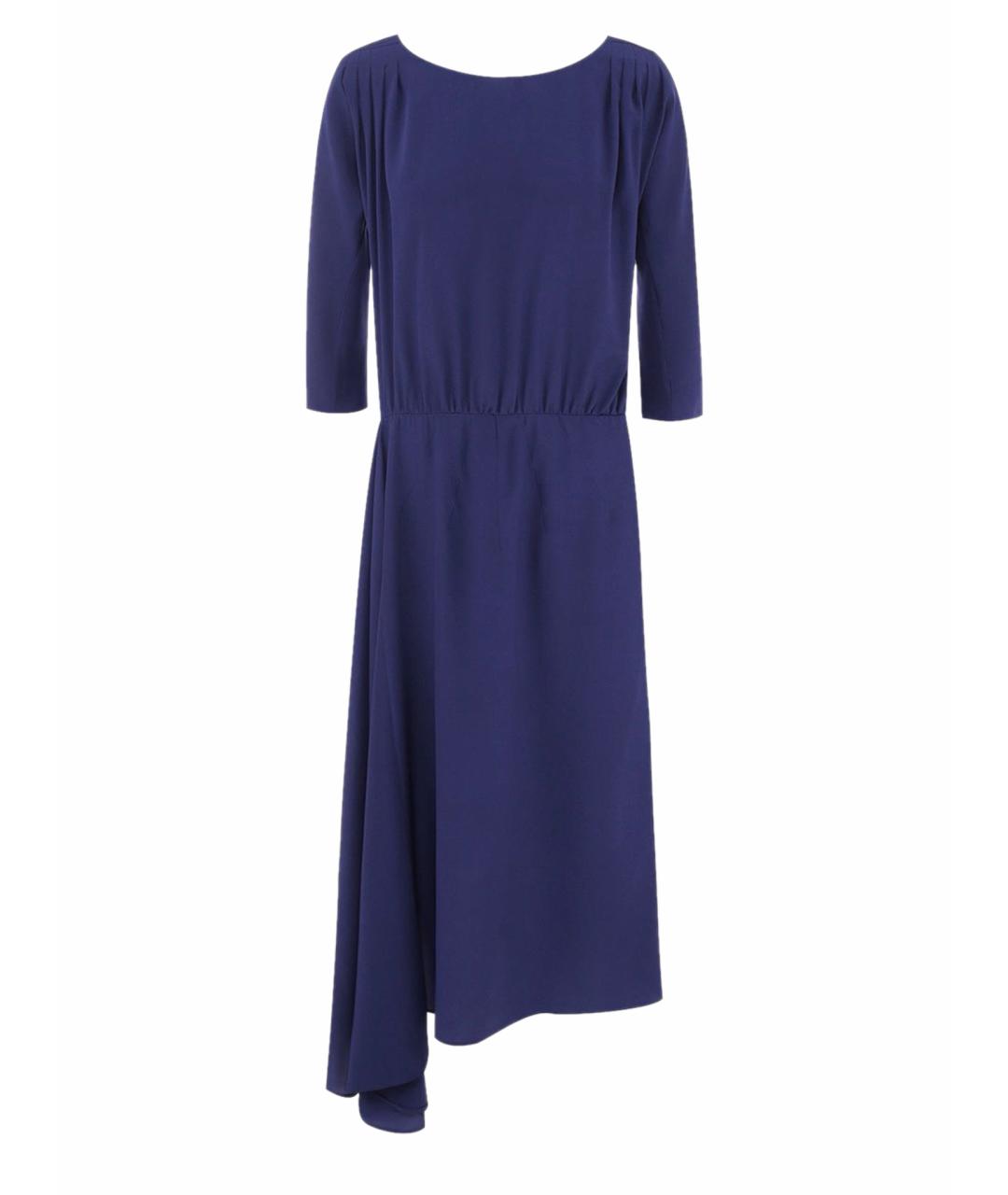 PRADA Темно-синее шелковое платье, фото 1
