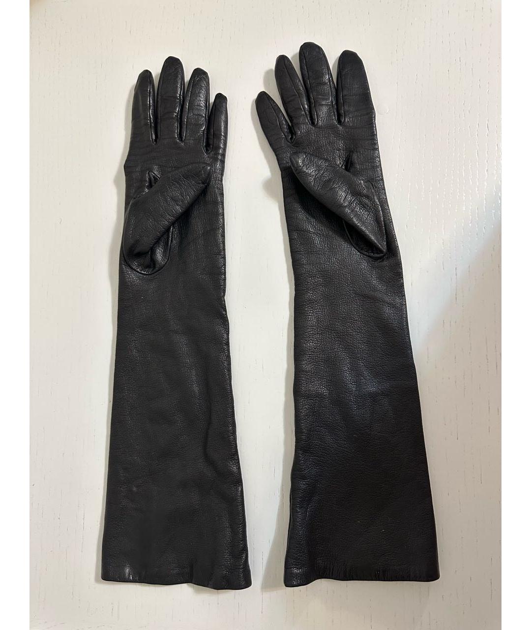 SONIA RYKIEL Черные кожаные перчатки, фото 2