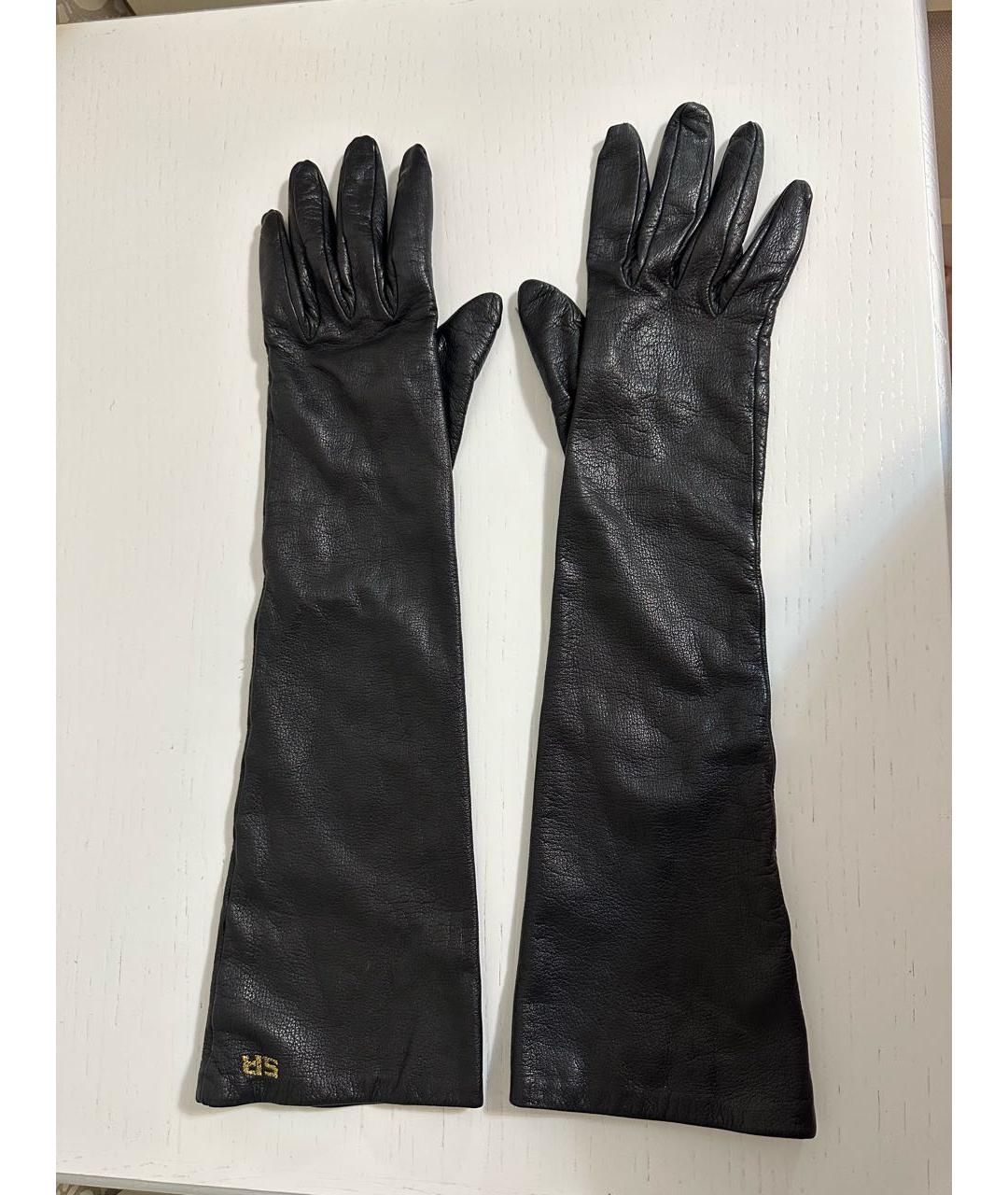 SONIA RYKIEL Черные кожаные перчатки, фото 8