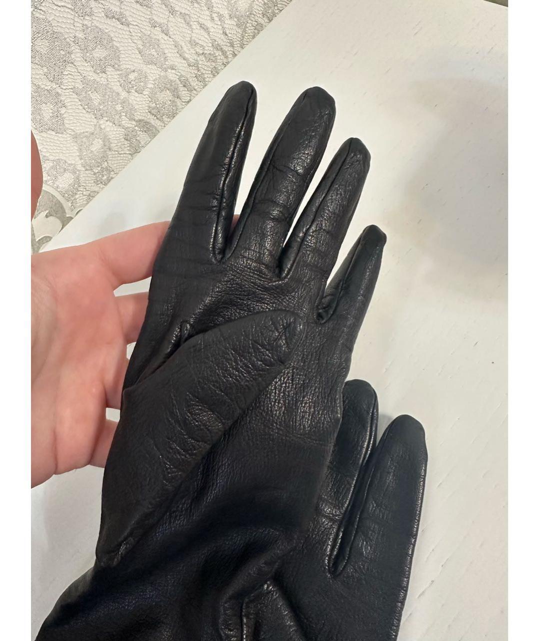SONIA RYKIEL Черные кожаные перчатки, фото 6