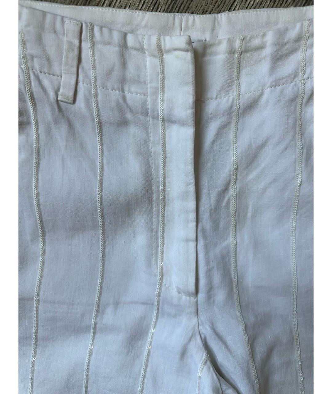 BRUNELLO CUCINELLI Белые льняные брюки узкие, фото 3