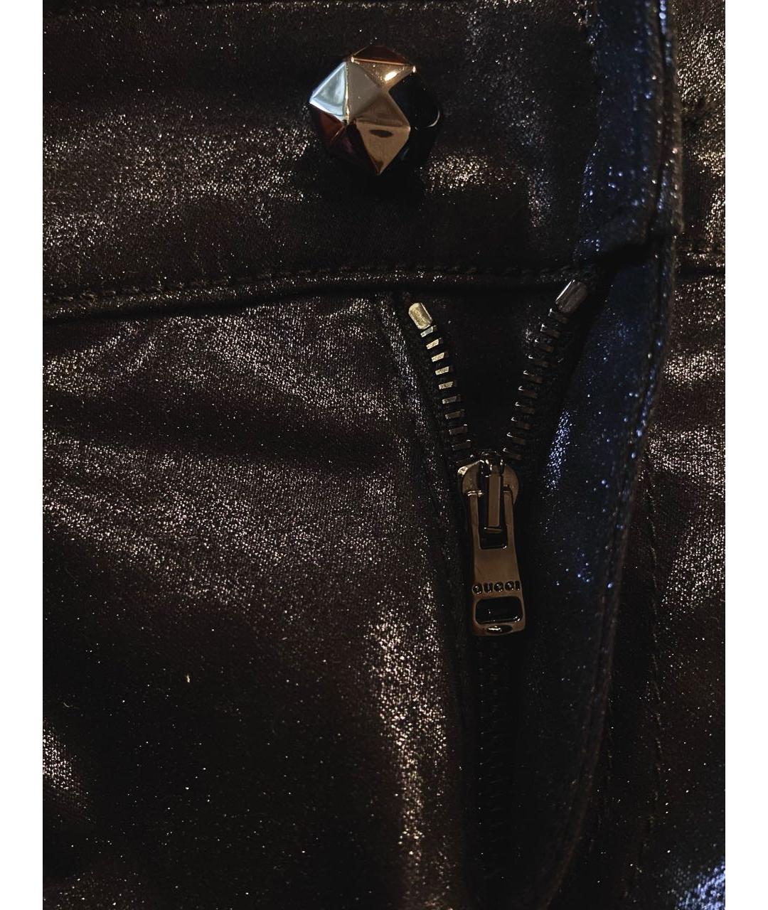 GUCCI Темно-синие хлопко-эластановые брюки узкие, фото 4