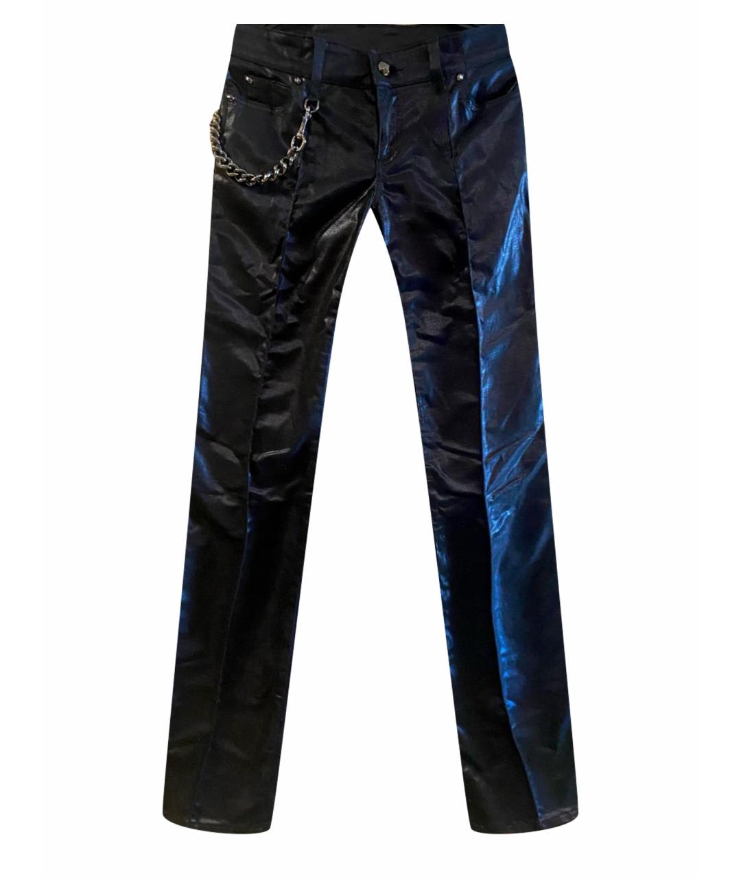 GUCCI Темно-синие хлопко-эластановые брюки узкие, фото 1