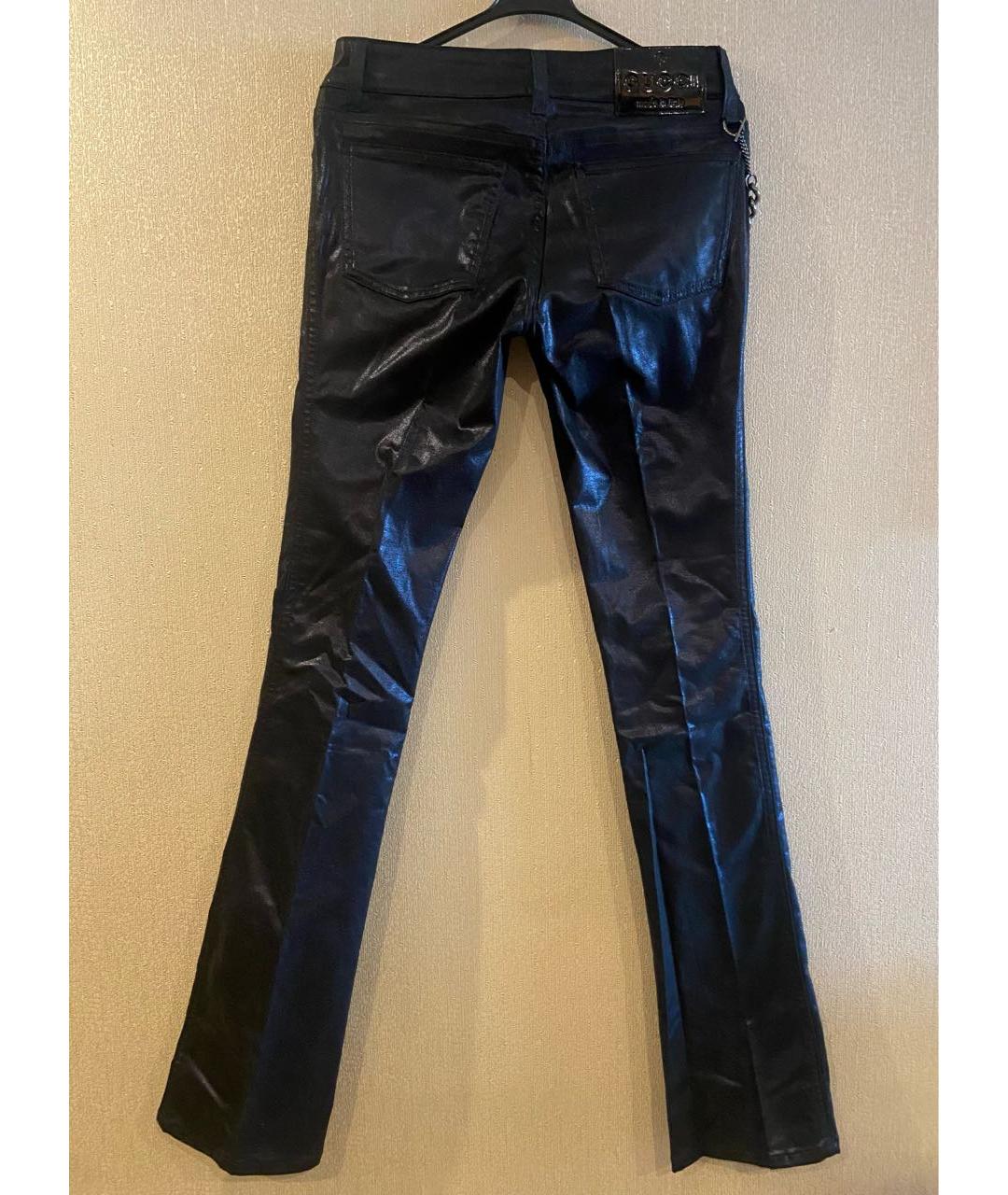 GUCCI Темно-синие хлопко-эластановые брюки узкие, фото 6