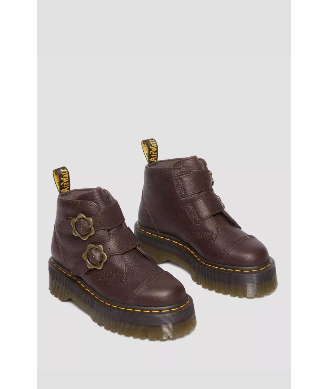 DR. MARTENS Коричневые кожаные ботинки, фото 2