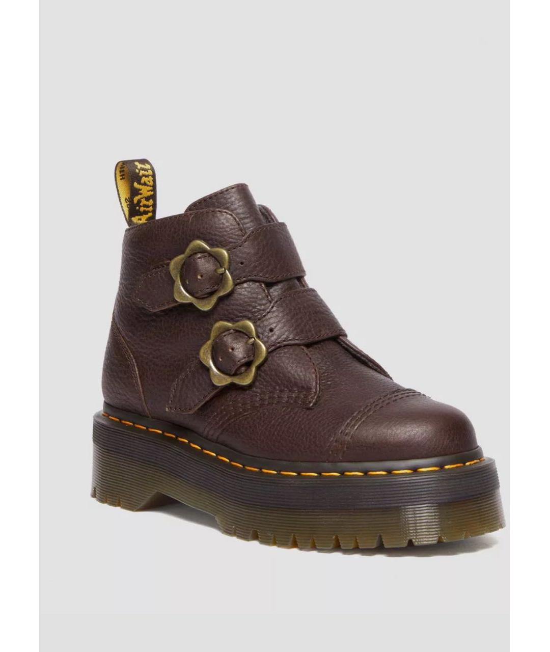 DR. MARTENS Коричневые кожаные ботинки, фото 4