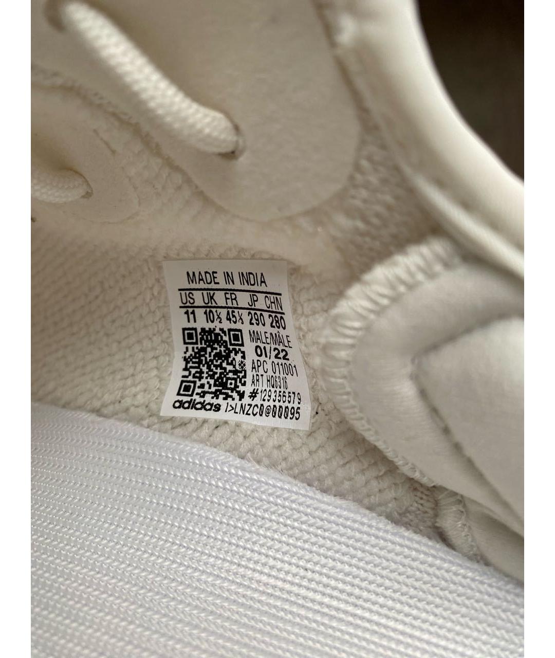 ADIDAS YEEZY Белые текстильные низкие кроссовки / кеды, фото 5
