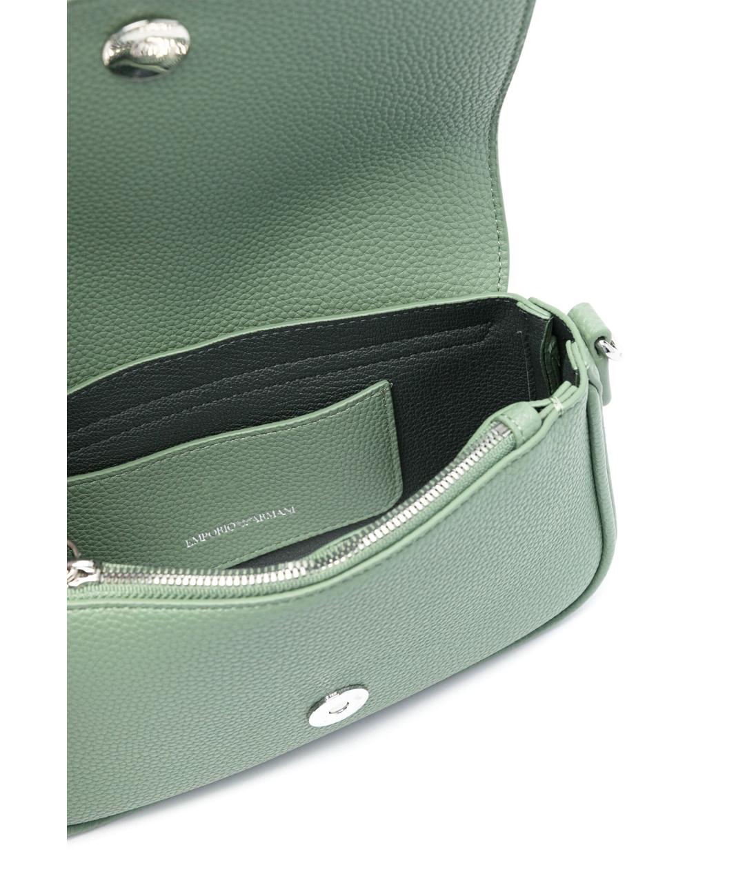 EMPORIO ARMANI Зеленая сумка через плечо из искусственной кожи, фото 3