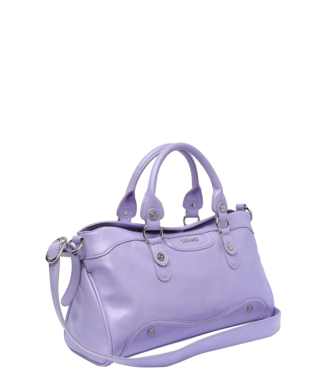 LIU JO Фиолетовая сумка с короткими ручками из искусственной кожи, фото 4