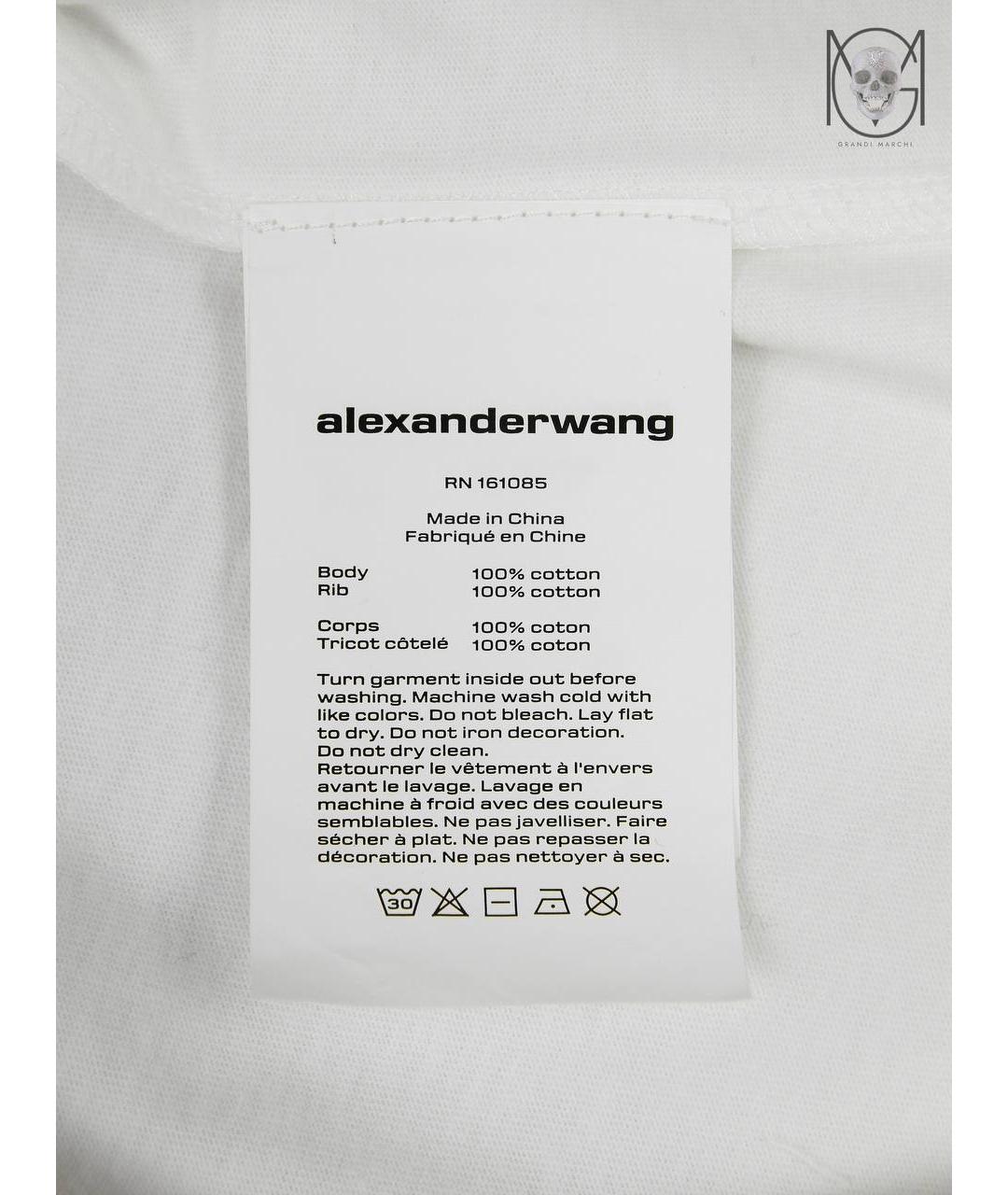ALEXANDER WANG Белая хлопковая футболка, фото 5