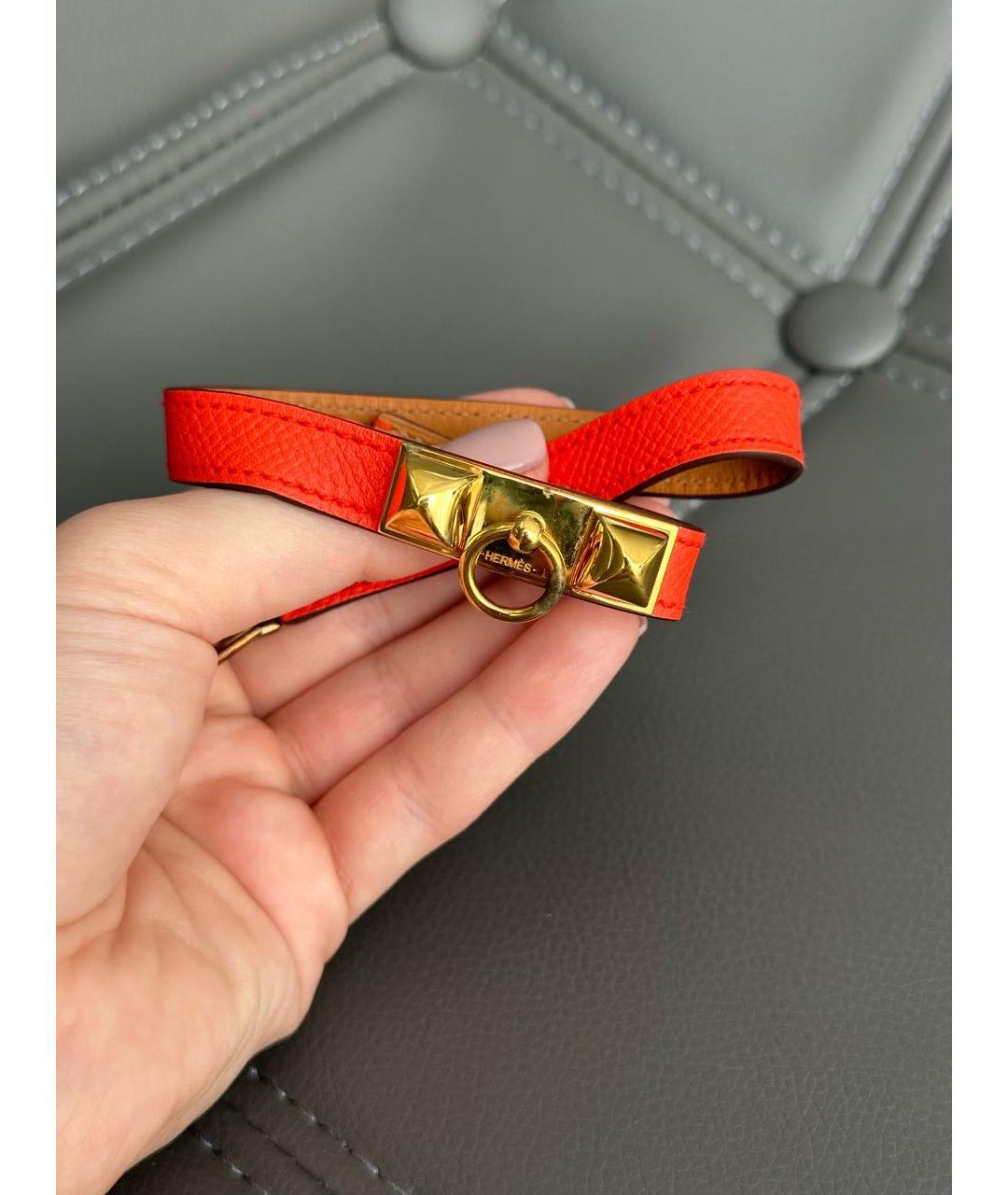 HERMES PRE-OWNED Красный браслет из желтого золота, фото 6