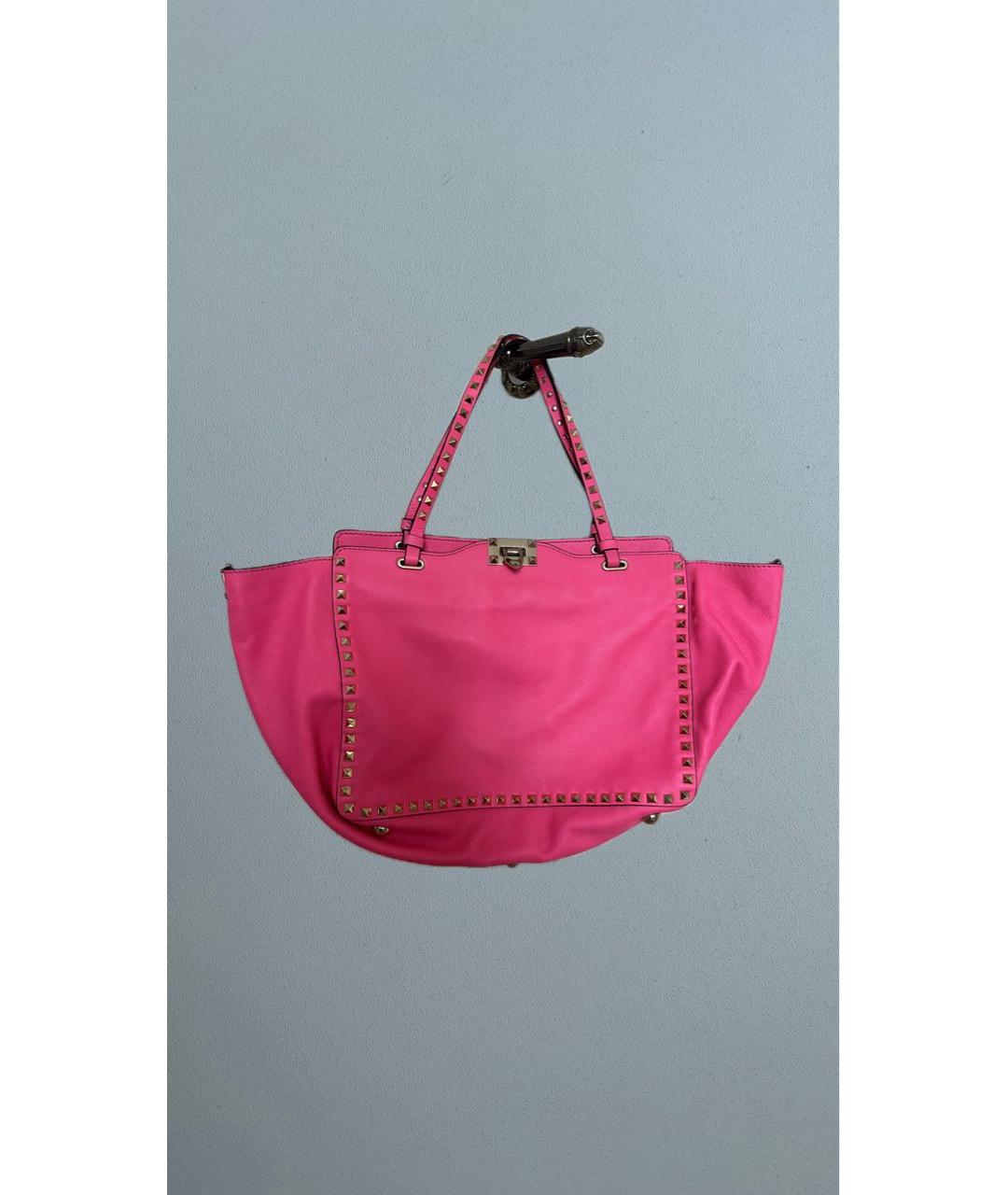 VALENTINO Розовая кожаная сумка с короткими ручками, фото 5