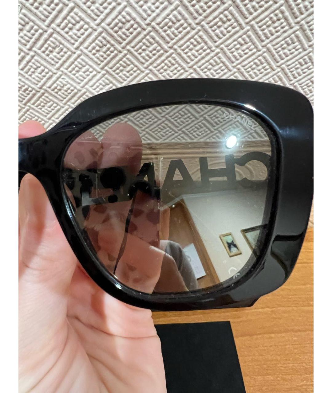 CHANEL PRE-OWNED Коричневые пластиковые солнцезащитные очки, фото 6