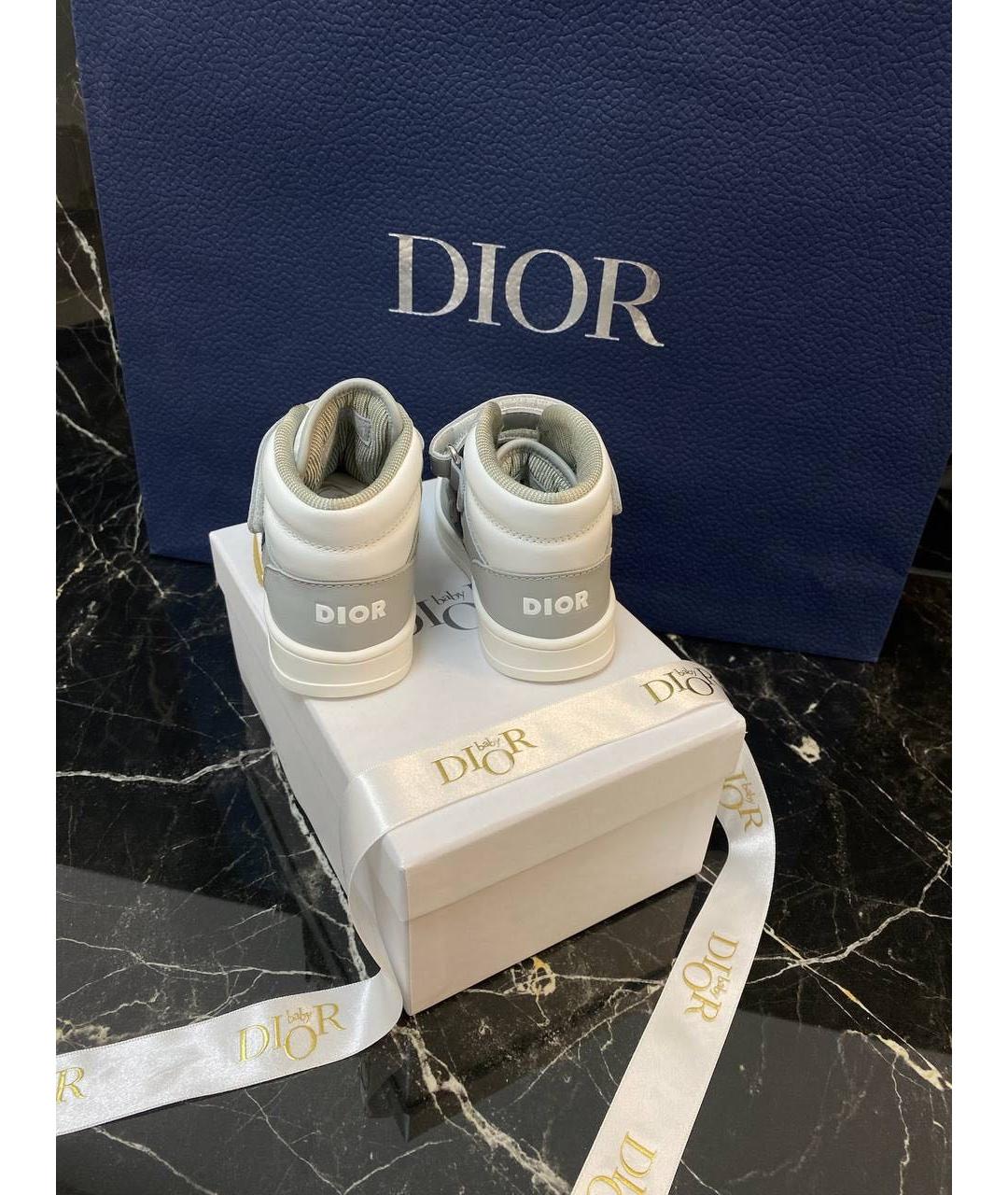 BABY DIOR Серые кожаные кеды, фото 2