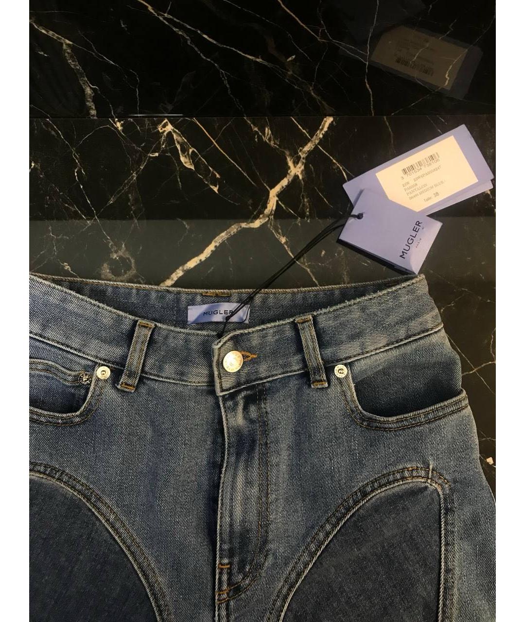 MUGLER Синие прямые джинсы, фото 3