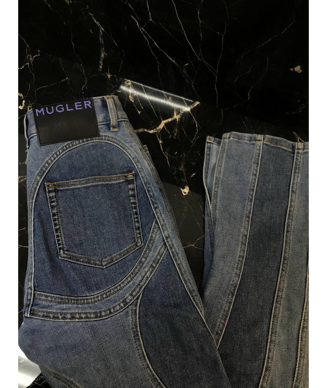 MUGLER Синие прямые джинсы, фото 4