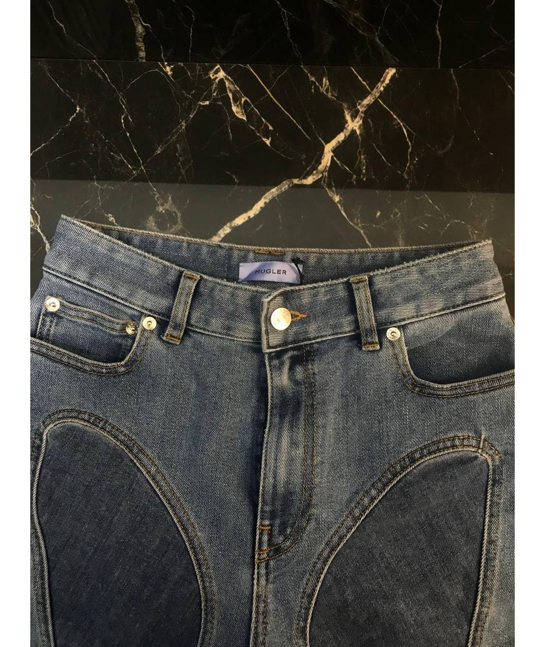 MUGLER Синие прямые джинсы, фото 2