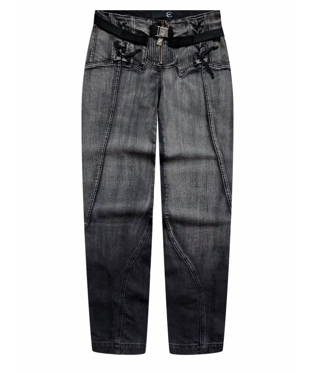 JUST CAVALLI Серые хлопко-эластановые джинсы слим, фото 1